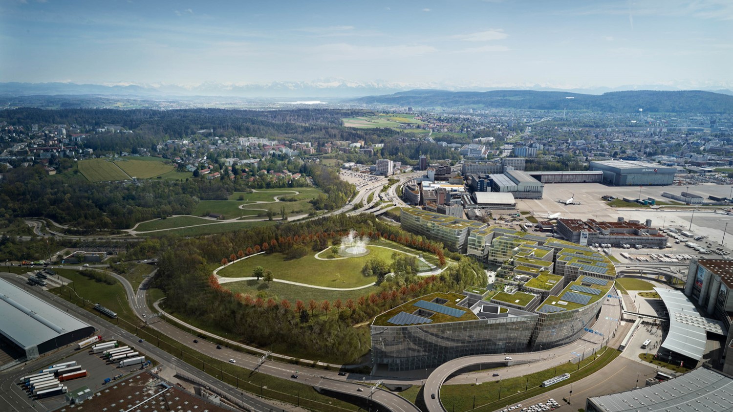 Luftbildkorrekt Park Flughafen Zürich